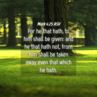 Picture 04 - Mark 4:25 ASV - For he that hath, to him shall be given: and he - Bible Verse Picture