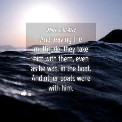 Picture 04 - Mark 4:36 ASV - And leaving the multitude, they take him with - Bible Verse Picture