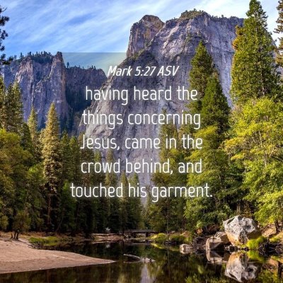 Picture 04 - Mark 5:27 ASV - having heard the things concerning Jesus, came in - Bible Verse Picture