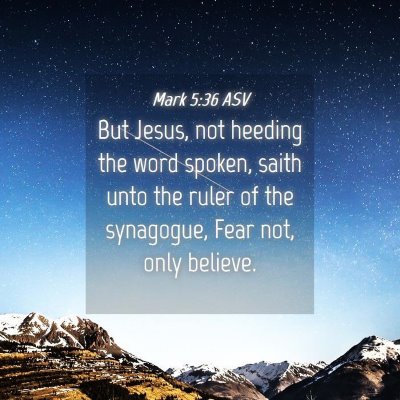 Picture 04 - Mark 5:36 ASV - But Jesus, not heeding the word spoken, saith - Bible Verse Picture