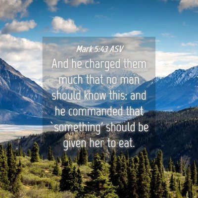 Picture 04 - Mark 5:43 ASV - And he charged them much that no man should know - Bible Verse Picture