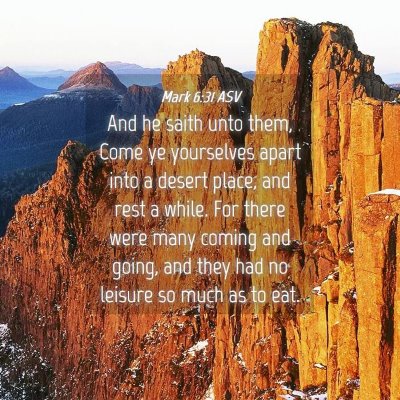 Picture 04 - Mark 6:31 ASV - And he saith unto them, Come ye yourselves apart - Bible Verse Picture