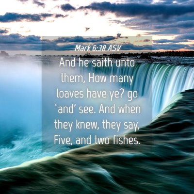 Picture 04 - Mark 6:38 ASV - And he saith unto them, How many loaves have ye? - Bible Verse Picture