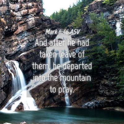 Picture 04 - Mark 6:46 ASV - And after he had taken leave of them, he departed - Bible Verse Picture