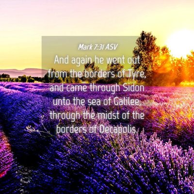 Picture 04 - Mark 7:31 ASV - And again he went out from the borders of Tyre, - Bible Verse Picture