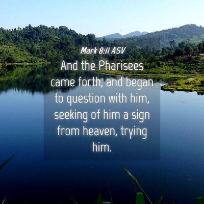 Picture 04 - Mark 8:11 ASV - And the Pharisees came forth, and began to - Bible Verse Picture