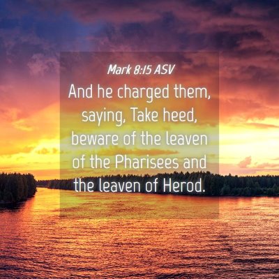 Picture 04 - Mark 8:15 ASV - And he charged them, saying, Take heed, beware of - Bible Verse Picture