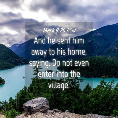 Picture 04 - Mark 8:26 ASV - And he sent him away to his home, saying, Do not - Bible Verse Picture