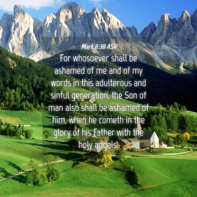 Picture 04 - Mark 8:38 ASV - For whosoever shall be ashamed of me and of my - Bible Verse Picture