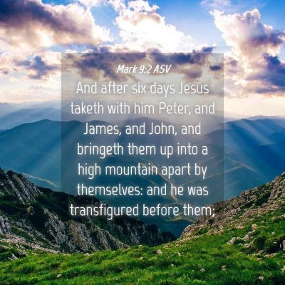 Picture 04 - Mark 9:2 ASV - And after six days Jesus taketh with him Peter, - Bible Verse Picture