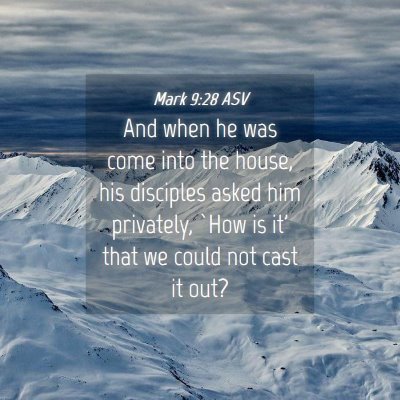 Picture 04 - Mark 9:28 ASV - And when he was come into the house, his - Bible Verse Picture