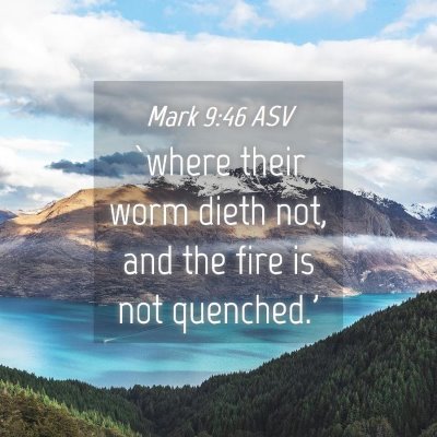 Picture 04 - Mark 9:46 ASV - `where their worm dieth not, and the fire is not - Bible Verse Picture