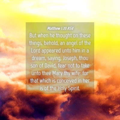 Picture 04 - Matthew 1:20 ASV - But when he thought on these things, behold, an - Bible Verse Picture