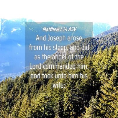Picture 04 - Matthew 1:24 ASV - And Joseph arose from his sleep, and did as the - Bible Verse Picture