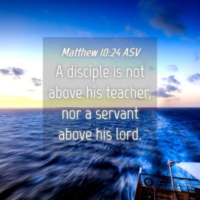 Picture 04 - Matthew 10:24 ASV - A disciple is not above his teacher, nor a - Bible Verse Picture