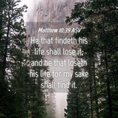 Picture 04 - Matthew 10:39 ASV - He that findeth his life shall lose it; and he - Bible Verse Picture