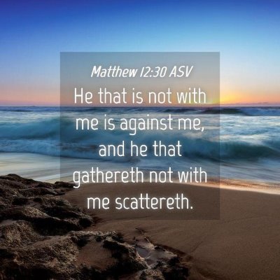 Picture 04 - Matthew 12:30 ASV - He that is not with me is against me, and he that - Bible Verse Picture
