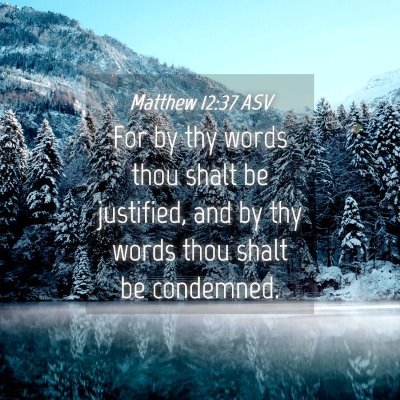 Picture 04 - Matthew 12:37 ASV - For by thy words thou shalt be justified, and by - Bible Verse Picture