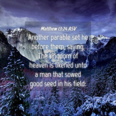 Picture 04 - Matthew 13:24 ASV - Another parable set he before them, saying, The - Bible Verse Picture