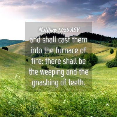 Picture 04 - Matthew 13:50 ASV - and shall cast them into the furnace of fire: - Bible Verse Picture