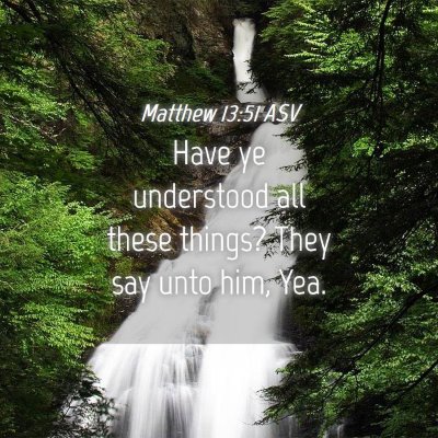 Picture 04 - Matthew 13:51 ASV - Have ye understood all these things? They say - Bible Verse Picture