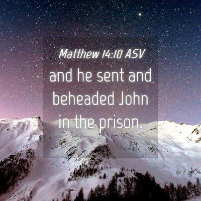 Picture 04 - Matthew 14:10 ASV - and he sent and beheaded John in the - Bible Verse Picture