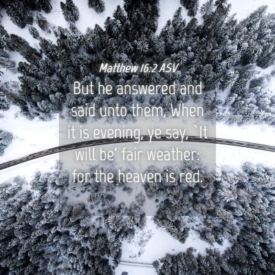 Picture 04 - Matthew 16:2 ASV - But he answered and said unto them, When it is - Bible Verse Picture