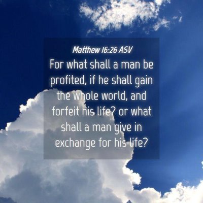 Picture 04 - Matthew 16:26 ASV - For what shall a man be profited, if he shall - Bible Verse Picture