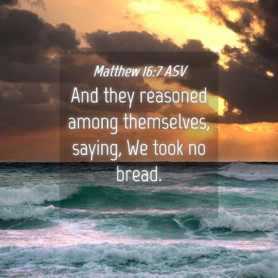 Picture 04 - Matthew 16:7 ASV - And they reasoned among themselves, saying, We - Bible Verse Picture