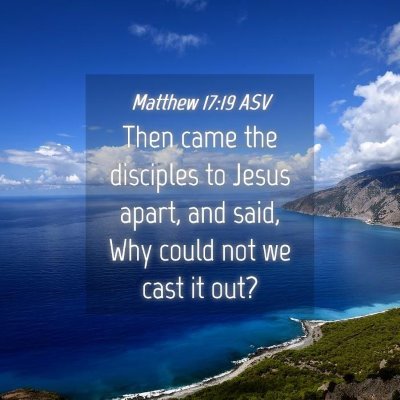 Picture 04 - Matthew 17:19 ASV - Then came the disciples to Jesus apart, and said, - Bible Verse Picture
