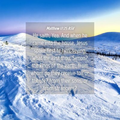 Picture 04 - Matthew 17:25 ASV - He saith, Yea. And when he came into the house, - Bible Verse Picture