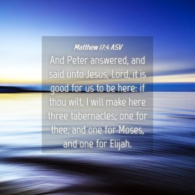 Picture 04 - Matthew 17:4 ASV - And Peter answered, and said unto Jesus, Lord, it - Bible Verse Picture