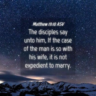 Picture 04 - Matthew 19:10 ASV - The disciples say unto him, If the case of the - Bible Verse Picture