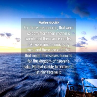 Picture 04 - Matthew 19:12 ASV - For there are eunuchs, that were so born from - Bible Verse Picture