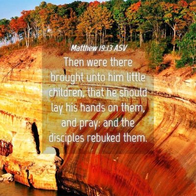 Picture 04 - Matthew 19:13 ASV - Then were there brought unto him little children, - Bible Verse Picture