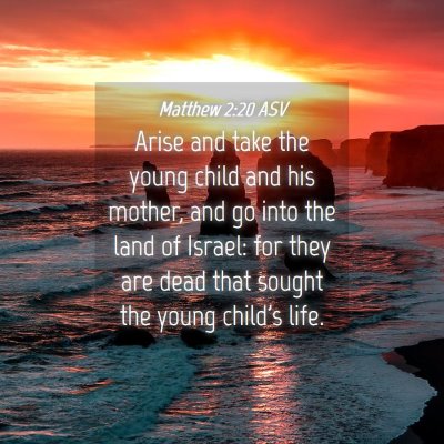 Picture 04 - Matthew 2:20 ASV - Arise and take the young child and his mother, - Bible Verse Picture