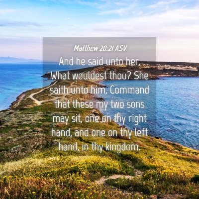 Picture 04 - Matthew 20:21 ASV - And he said unto her, What wouldest thou? She - Bible Verse Picture