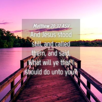 Picture 04 - Matthew 20:32 ASV - And Jesus stood still, and called them, and said, - Bible Verse Picture