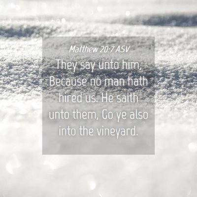 Picture 04 - Matthew 20:7 ASV - They say unto him, Because no man hath hired us. - Bible Verse Picture