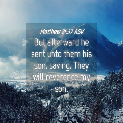 Picture 04 - Matthew 21:37 ASV - But afterward he sent unto them his son, saying, - Bible Verse Picture