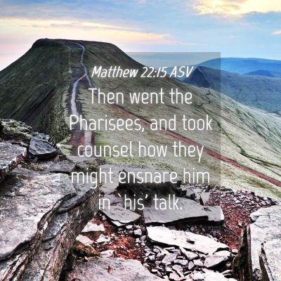 Picture 04 - Matthew 22:15 ASV - Then went the Pharisees, and took counsel how - Bible Verse Picture