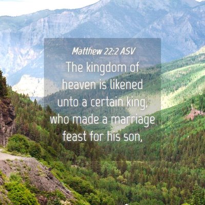 Picture 04 - Matthew 22:2 ASV - The kingdom of heaven is likened unto a certain - Bible Verse Picture