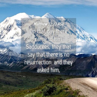 Picture 04 - Matthew 22:23 ASV - On that day there came to him Sadducees, they - Bible Verse Picture