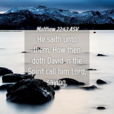 Picture 04 - Matthew 22:43 ASV - He saith unto them, How then doth David in the - Bible Verse Picture