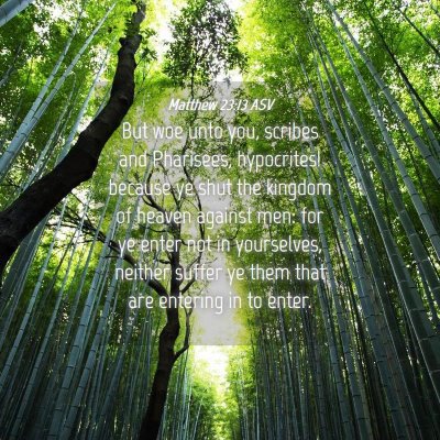Picture 04 - Matthew 23:13 ASV - But woe unto you, scribes and Pharisees, - Bible Verse Picture