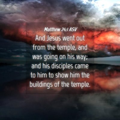 Picture 04 - Matthew 24:1 ASV - And Jesus went out from the temple, and was going - Bible Verse Picture