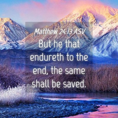 Picture 04 - Matthew 24:13 ASV - But he that endureth to the end, the same shall - Bible Verse Picture