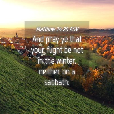 Picture 04 - Matthew 24:20 ASV - And pray ye that your flight be not in the - Bible Verse Picture