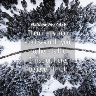 Picture 04 - Matthew 24:23 ASV - Then if any man shall say unto you, Lo, here is - Bible Verse Picture