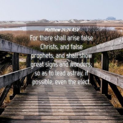 Picture 04 - Matthew 24:24 ASV - For there shall arise false Christs, and false - Bible Verse Picture